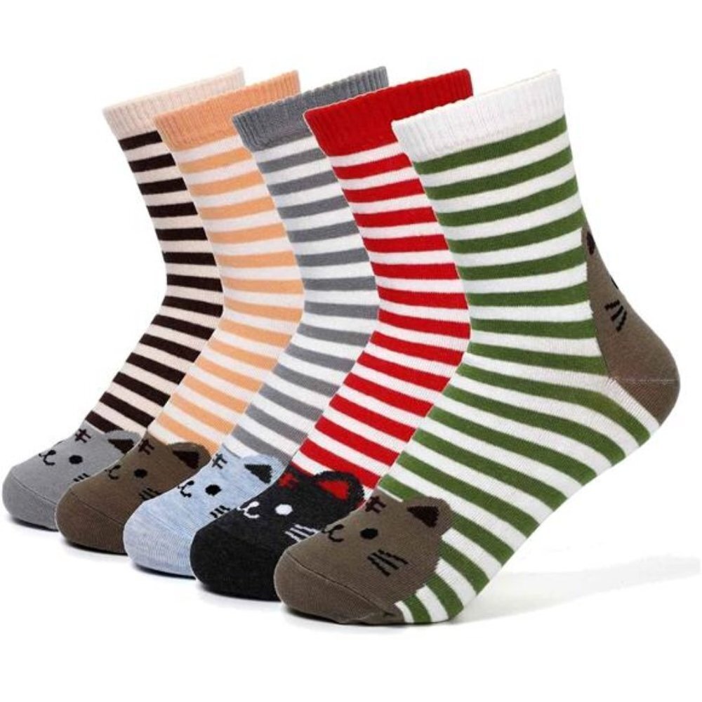 Womens Grils Cute Animal Socks, Dog Cat Socks, Novelty Funny Crew Sock